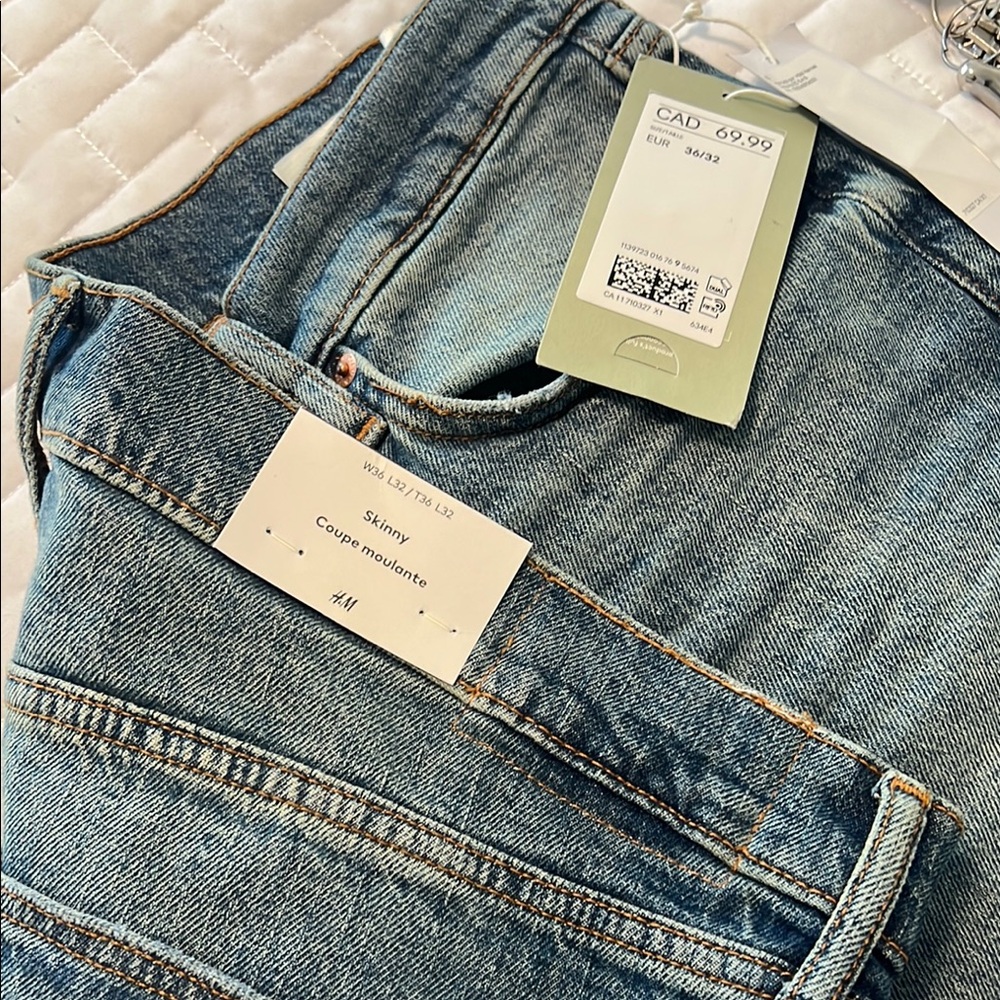H&M mens  Blue Skinny Jeans